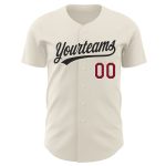 Personalized Crimson Black Authentic Baseball Jersey - Custom Cream Team Jersey Personalized Cream Crimson-Black Authentic