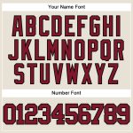 Personalized Crimson Black Baseball Jersey for Men - Custom Cream 3 Personalized Cream Crimson-Black Baseball Jersey 3