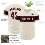 Personalized Crimson Black Baseball Jersey for Kids - Custom Cream Jersey 4 Personalized Cream Crimson-Black Baseball Jersey