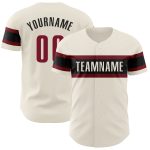 Personalized Crimson Black Baseball Jersey for Men, Women, Youth - Customizable 5 Personalized Cream Crimson-Black Baseball