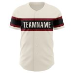 Personalized Crimson Black Baseball Jersey for Men, Women, Youth - Customizable 5 Personalized Cream Crimson-Black Baseball