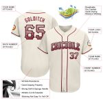 Personalized Crimson-Black Fashion Baseball Jersey in Cream - Custom Drift Style Apparel Personalized Cream Crimson-Black