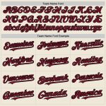 Custom Name and Number Authentic Baseball Jersey in Cream Crimson-Black Line Design, Personalized Team Apparel Personalized