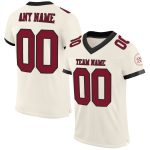 Custom Cream Crimson-Black Mesh Football Jersey for Men and Women Personalized Cream Crimson-Black Mesh Football Jersey