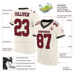 Custom Cream Crimson-Black Mesh Football Jersey for Men and Women Personalized Cream Crimson-Black Mesh Football Jersey