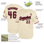 Personalized Crimson Black Mesh Throwback Baseball Jersey for Men and Women Personalized Cream Crimson-Black Mesh Throwback