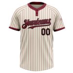 Personalized Crimson Cream Black Two-Button Unisex Softball Jersey - Customizable Sports Apparel Personalized Cream Crimson