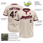 Personalized Crimson Cream Black Two-Button Unisex Softball Jersey - Customizable Sports Apparel Personalized Cream Crimson
