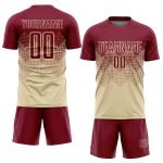 Custom Name and Number Soccer Jersey - Personalized Cream Crimson Sublimation Team Uniform Personalized Cream Crimson Sublimation