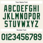 Custom Name and Number Baseball Jersey - Personalized Cream Gray Pinstripe Green Authentic Design Personalized Cream Gray