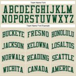 Custom Basketball Jersey with Personalized Name and Number, Cream Gray Pinstripe Green Design Personalized Cream Gray Pinstripe