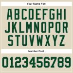 Custom Basketball Jersey with Personalized Name and Number, Cream Gray Pinstripe Green Design Personalized Cream Gray Pinstripe