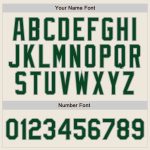 Personalized Green Gray Authentic Baseball Jersey with Custom Name and Number - Cream Pinstripe Design Personalized Cream