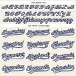 Custom Personalized Gray Cream Pinstripe Navy Baseball Jersey with Name and Number Personalized Cream Gray Pinstripe Navy