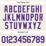 Custom Baseball Jersey - Personalized Gray Cream Pinstripe with Purple Name & Number Personalized Cream Gray Pinstripe Purple