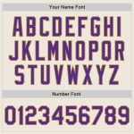 Custom Cream Gray Pinstripe Baseball Jersey with Purple and Old Gold Accents, Personalized Name and Number Personalized Cream
