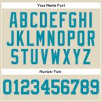 Custom Name and Number Authentic Basketball Jersey - Personalized Cream Gray Pinstripe Teal Design Personalized Cream Gray