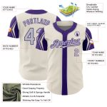 Custom Baseball Jersey with Personalized Name and Number, Cream Gray Purple 3 Colors, Authentic Arm Shapes Team Apparel Personalized