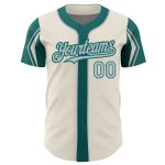 Personalized Cream Gray Teal Baseball Jersey in 3 Colors with Arm Shapes Personalized Cream Gray-Teal 3 Colors Arm Shapes