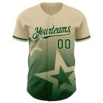 Personalized 3D Gradient Cream Green Twinkle Star Baseball Jersey Personalized Cream Green 3D Gradient Style Twinkle Star