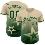 Personalized 3D Gradient Cream Green Twinkle Star Baseball Jersey Personalized Cream Green 3D Gradient Style Twinkle Star
