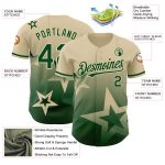 Personalized 3D Gradient Cream Green Twinkle Star Baseball Jersey Personalized Cream Green 3D Gradient Style Twinkle Star