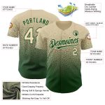 Custom Name and Number Baseball Jersey in Cream Green - Authentic Fade Fashion Design Personalized Cream Green Authentic