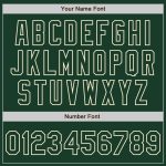 Customizable Cream Green Varsity Letterman Jacket with Name and Number - Full-Snap Bomber Fashion Jacket Personalized Cream