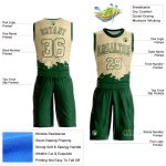 Personalized Cream Green Color Splash Basketball Jersey Round Neck Sublimation Suit Personalized Cream Green Color Splash