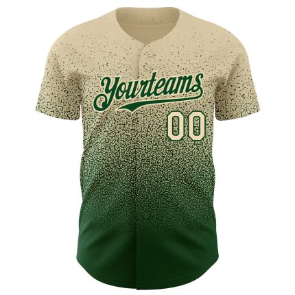 Personalized Cream Green Fade Baseball Jersey | Custom Fashion Jersey for Men and Women Personalized Cream Green Fade Fashion