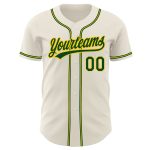 Custom Cream Green-Gold Baseball Jersey - Personalized Sports Apparel Personalized Cream Green-Gold Baseball Jersey 2