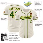 Custom Cream Green-Gold Baseball Jersey - Personalized Sports Apparel Personalized Cream Green-Gold Baseball Jersey 2