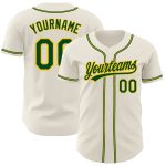 Custom Cream Green-Gold Baseball Jersey - Personalized Sports Apparel Personalized Cream Green-Gold Baseball Jersey 2