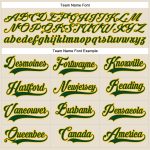 Custom Name and Number Hockey Jersey in Cream Green-Gold Lace Neck - Personalized Team Gear Personalized Cream Green-Gold