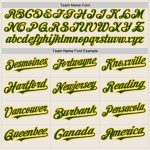 Custom Name and Number Green Gold Pinstripe Authentic Baseball Jersey - Personalized Cream Team Jersey Personalized Cream