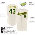 Personalized Green Gold Sleeveless Baseball Jersey for Men and Women - Customizable Team Apparel Personalized Cream Green-Gold
