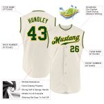 Personalized Green-Gold Cream Sleeveless Baseball Jersey for Men and Women Personalized Cream Green-Gold Sleeveless Baseball