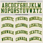 Personalized Green-Gold Throwback Basketball Jersey - Custom Sports Apparel Personalized Cream Green-Gold Throwback Basketball