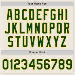 Custom Name and Number Unisex Softball Jersey in Cream Green-Gold Two-Button Design Personalized Cream Green-Gold Two-Button