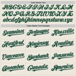 Custom Name and Number Authentic Baseball Jersey in Green Gray Pinstripe - Personalized Cream Color Design Personalized Cream