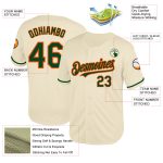 Custom Name and Number Authentic Baseball Jersey, Personalized Cream Green-Orange Mesh Throwback Team Jersey Personalized