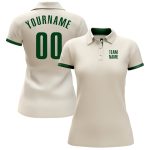 Personalized Performance Golf Polo Shirt in Cream Green - Perfect for Golf Enthusiasts Personalized Cream Green Performance