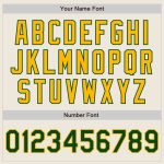 Personalized Cream Green Pinstripe Gold Softball Jersey Unisex Two-Button Design Personalized Cream Green Pinstripe Gold