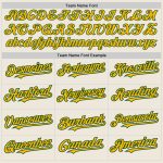 Personalized Cream Green Pinstripe Gold Softball Jersey Unisex Two-Button Design Personalized Cream Green Pinstripe Gold