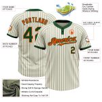 Custom Team Name Number Softball Jersey Unisex Two-Button Cream Green Pinstripe Orange дзяўчынам Personalized Cream Green