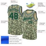 Custom Personalized 3D Pattern Green-Royal Dollar Basketball Jersey with Name and Number Personalized Cream Green-Royal 3D