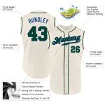 Custom Name and Number Personalized Baseball Jersey in Cream Green-Royal - Authentic Sleeveless Design Personalized Cream