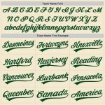Custom Name and Number Authentic Throwback Baseball Jersey in Cream Green-Royal - Personalized Team Gear Personalized Cream