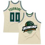 Personalized Authentic Basketball Jersey - Cream Green-Royal Throwback Design Personalized Cream Green-Royal Authentic Throwback