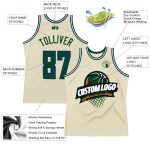Personalized Authentic Basketball Jersey - Cream Green-Royal Throwback Design Personalized Cream Green-Royal Authentic Throwback